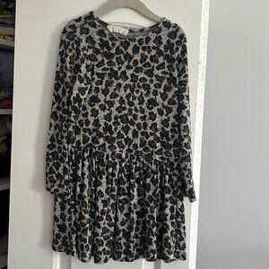 Zara Girls Leopard Print Dress with Long Sleeves Size 5